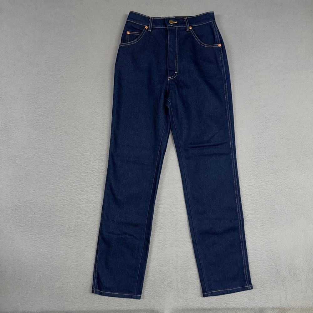 Lee Riders Jeans Womens 12 Dark Blue Straight Leg High Rise Vintage Made in USA